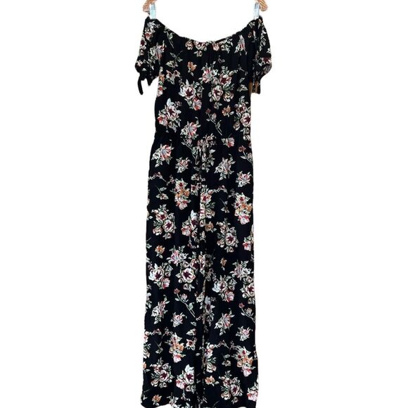 Xhilaration Off The Shoulder Ankle Boho Wide Leg Floral Pantsuit Romper Size S - Picture 4 of 14